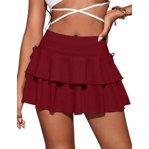 Pleated Short Mini Skirt for Women – High Waisted, Ruffle, Flowy Skater Style XL